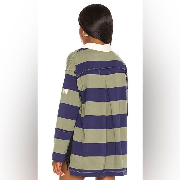 Free People NWT Peyton Rugby Tee in Army Navy Combo Size XS - Picture 6 of 14